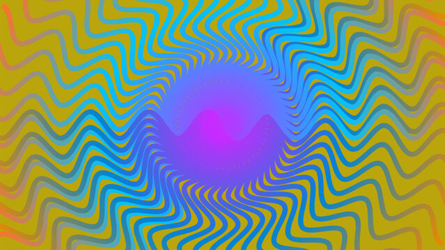 Hypnotic psychedelic waves surrounding vibrant glowing purple center aur