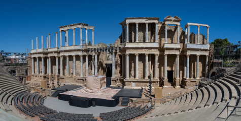 Obraz premium Roman Theatre Stage and Seating Panoramic View