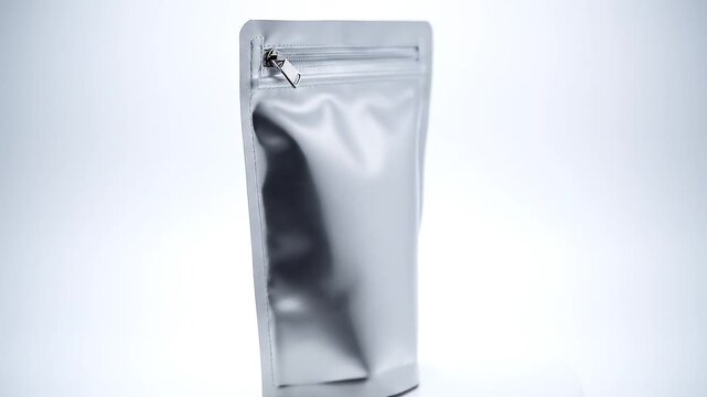 Silver foil resealable stand up pouch.