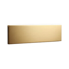 Brushed gold metal plate isolated on transparent background with subtle shine