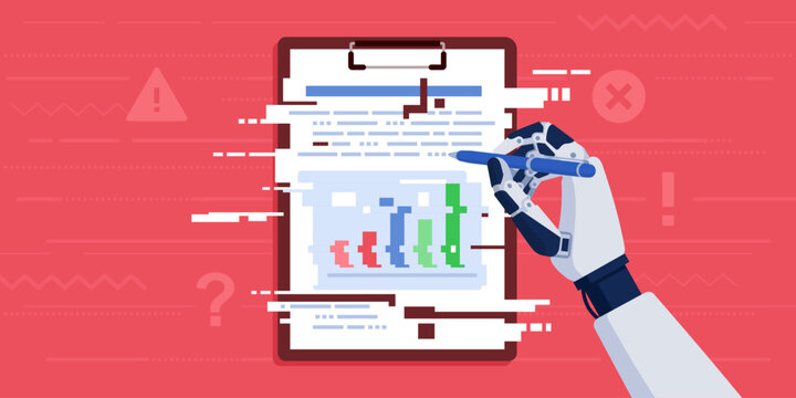 AI robot generating slop content and corrupted data