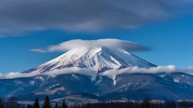 mount hood in the snow