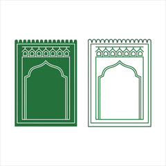 Islamic arch frame icon fill and outline style