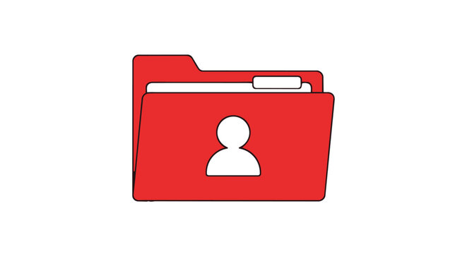Red folder icon with a user symbol on the front
