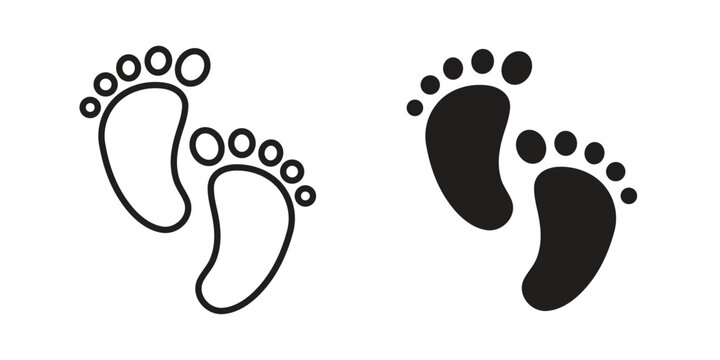Baby footprint icon in editable style. Vector icon graphics