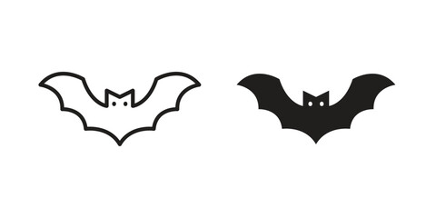 Fototapeta premium Bat icon in editable style. Vector icon graphics
