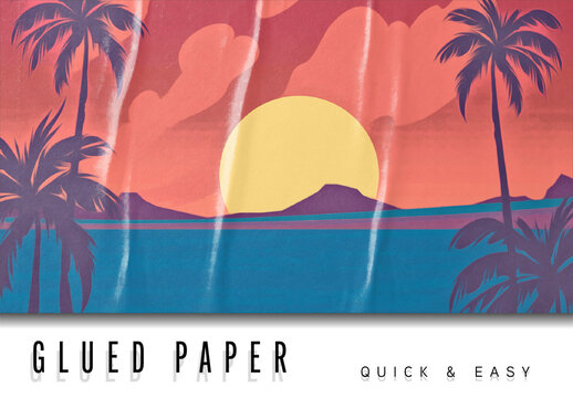 Glued Paper Effect Mockup