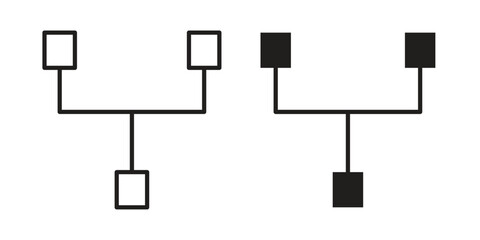 Code Fork icon in editable style. Vector icon graphics