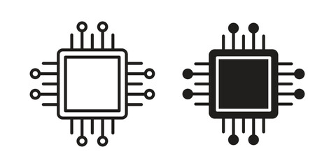 Computer chip icon in editable style. Vector icon graphics © Oliver