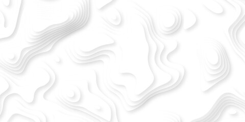 Vector lines seamless pattern sea map topography design. White wave paper curved reliefs Contour maps. Discovery topographic texture backdrop landscape earth style trail map geography design.  © Alibuss