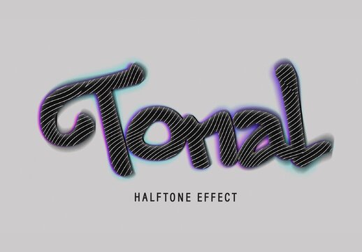 Halftone Ink Line Text Effect