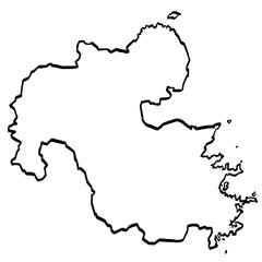 大分県地図 筆タッチ 和風 九州 西日本 / A brushstroke map of Oita Prefecture