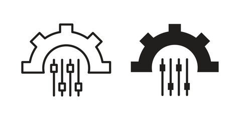 Naklejka premium Mass customization icon in editable style. Vector icon graphics