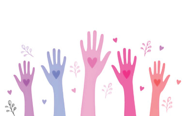 Obraz premium Hands with heart, Sign of happiness,Hans raising with joy and ecstasy,