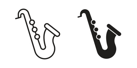 Saxophone icon in editable style. Vector icon graphics © Oliver