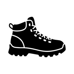 Hiking Boot Silhouette - Minimalist Outdoor Trekking Shoe Icon for Adventure, Mountain Climbing, and Camping Equipment Design