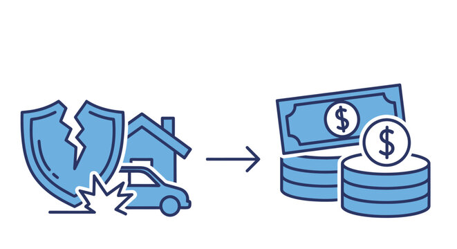 Home and auto insurance protection converting to financial funds payout