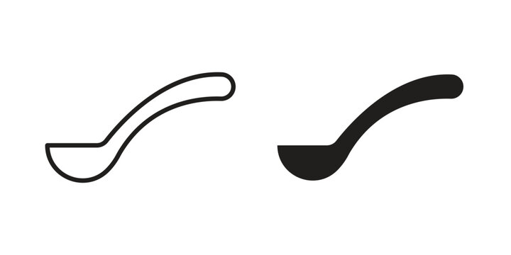 Spoon icon in editable style. Vector icon graphics