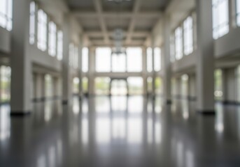 Fototapeta premium Large empty room with shiny floor and many windows