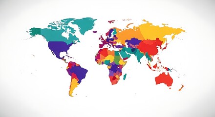 Obraz premium Abstract Global Identity Visualization Using Color Data on White Background