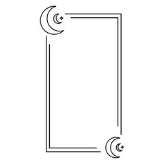 Minimalist Celestial Moon Frame Line Art Border