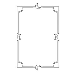 Celestial Moon Frame Border Line Art Minimalist Design