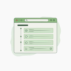 Fototapeta premium Operational Activity Timeline Wireframe with Status Icons Sequential Task Logging and Progress Indicators