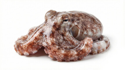 Obraz premium Fresh raw octopus isolated on white background
