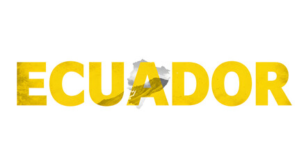 Ecuador Text Design: The nation's name, rendered in a bold, eye-catching font, with the national flag at its center, representing identity and heritage.