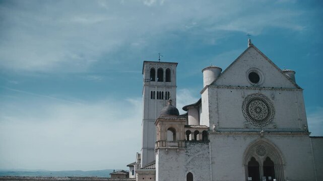 Basilica of Saint Francis of Assisi on a sunny day. Assisi, Italy.