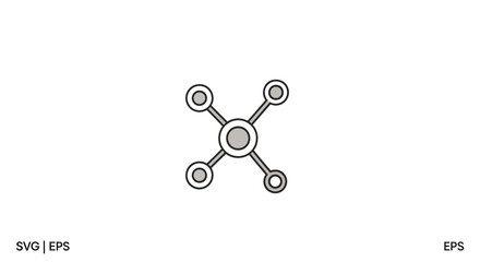 Quadcopter Drone Icon Simple Design.