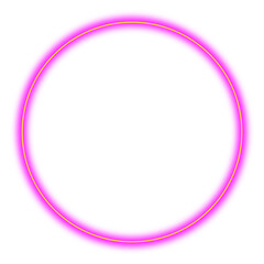 Pink glowing neon circle shining frame with light sparkle illustration. PNG