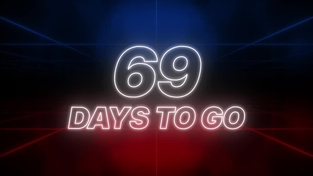 69 Days to Go Text Retro Style
