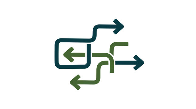 Abstract Arrows Flowing Through Interconnected Paths.