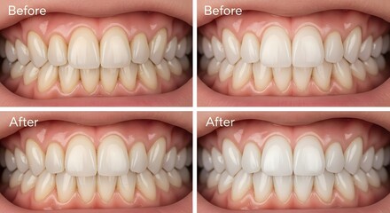 Before and After Compare, Dental Procedure Results, Close-up Smile Photography, Oral Care Environment