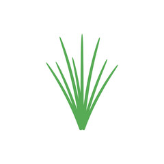 Obraz premium Minimalist Flat Vector Illustration of Green Grass Blades on White Background