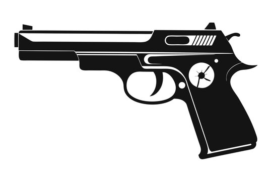 cz 75 silhouette line art vector illustration