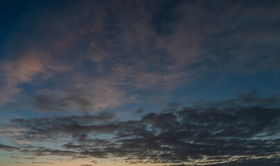Beautiful colorful sunset with orange clouds. Sky background.