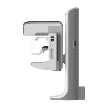 Modern mammography machine for breast cancer screening and diagnosis side view