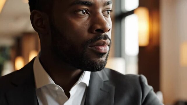 Man checking watch in formal suit at indoor event during evening gathering