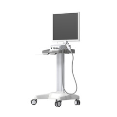 Mobile endoscopy system with high-resolution monitor on a medical equipment cart © changnam37