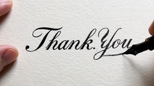 Creating elegant pen letters with ink on paper in a focused workspace setting