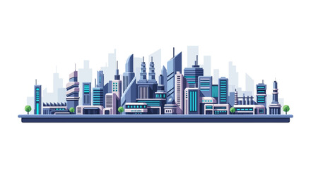 Fototapeta premium Modern cityscape with sleek skyscrapers and urban landscape.