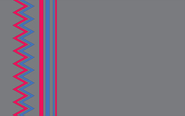 Vivid neon outlines form a zigzag red blue lines against a dark gray canvas, creating bold, playful geometric art.