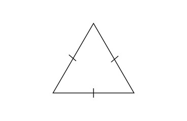 Equilateral triangle diagram isolated on a white background. vector illustration.