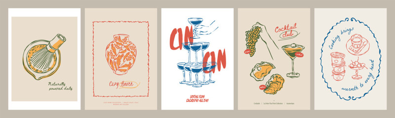 Scandinavian Style Frame Poster Collection with Inspirational Quotes and Hand-Drawn Sketch Home Decor Illustrations.  © DesignThatMatters