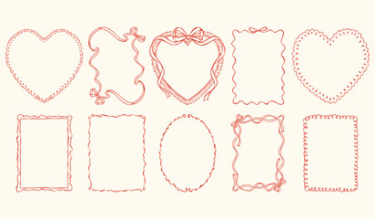 Sketch style vector cute frames set. Art for greeting cards, wedding invitations, poster design, postcards. © DesignThatMatters