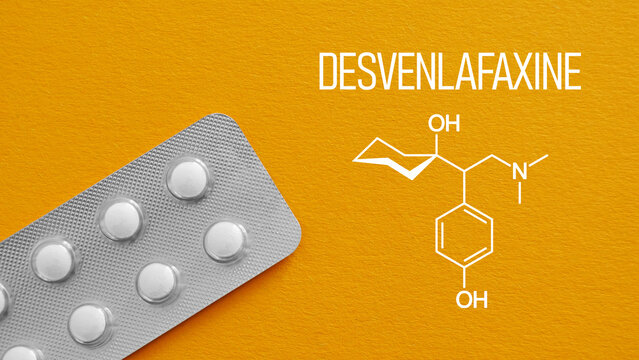 Desvenlafaxine Antidepressant Medication Concept, SNRI Treatment for Depression and Anxiety Disorders, Prescription Mental Health Therapy and Clinical Pharmacology