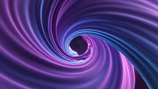 Abstract Purple Vortex - A swirling vortex of purple and blue light creates a mesmerizing tunnel effect. At the center of the spiral, a glimpse of stars suggests a connection to outer space.