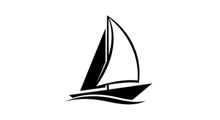 Abstract Yacht Silhouette Vector Sailing Speed Logo Graphic